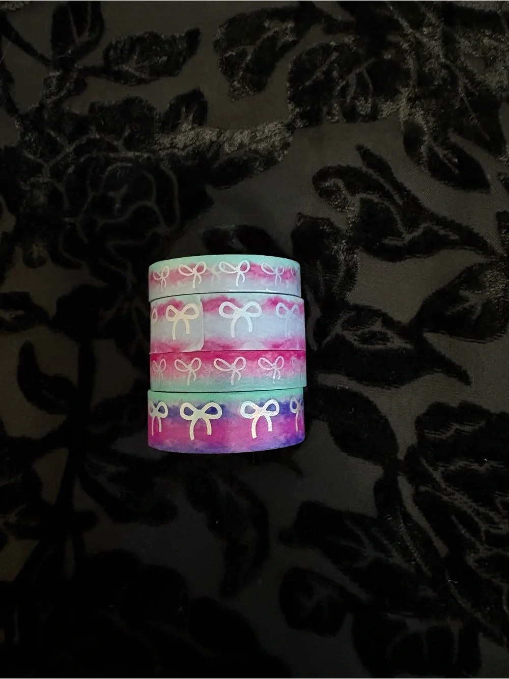 Decorative Bow Washi Tape Set - Pink & Teal
